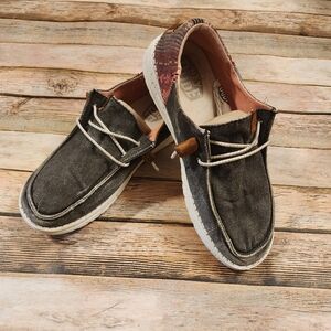 Women's Size 8 Hey Dudes Wendy Funk Baja Black Slip-On Shoes